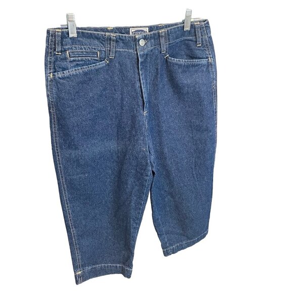 Essentials High Rise Capri Blue Mom Jeans Sz 8 - Picture 3 of 8